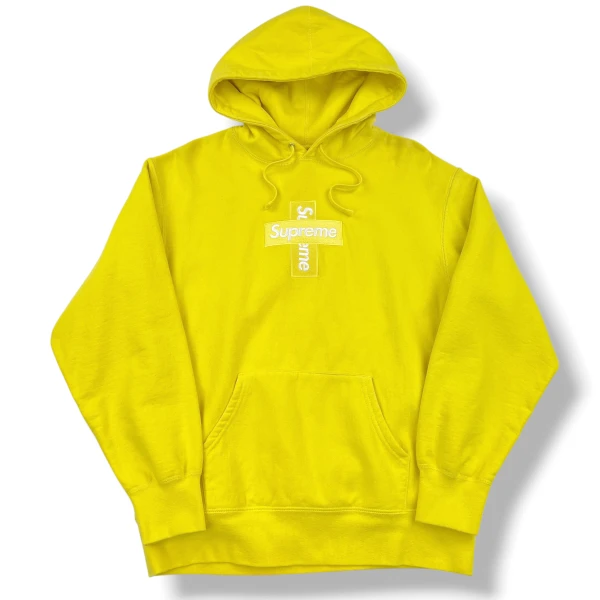Supreme Yellow Cross Box Logo Hoodie