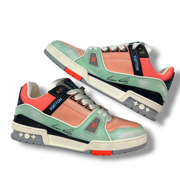 Louis Vuitton Orange Teal Vintage Trainers