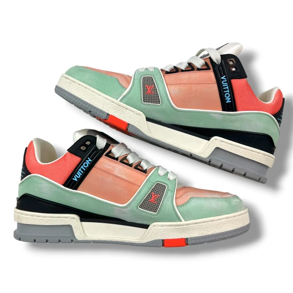 Louis Vuitton Orange Teal Vintage Trainers