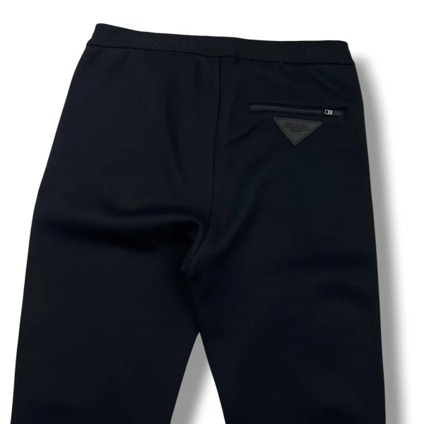 Prada Navy Rubber Logo Sweatpants 