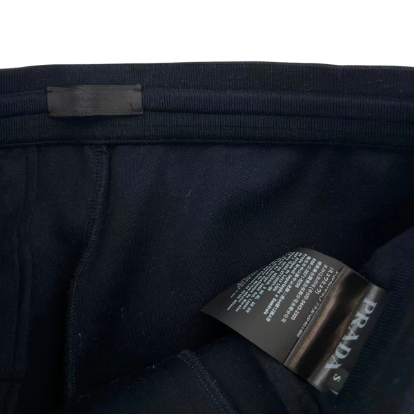 Prada Navy Rubber Logo Sweatpants 