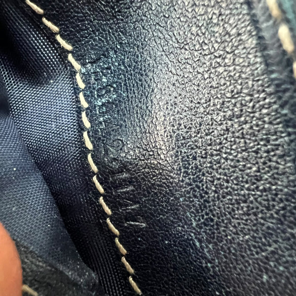Gucci Navy Leather Monogram Bifold Wallet 