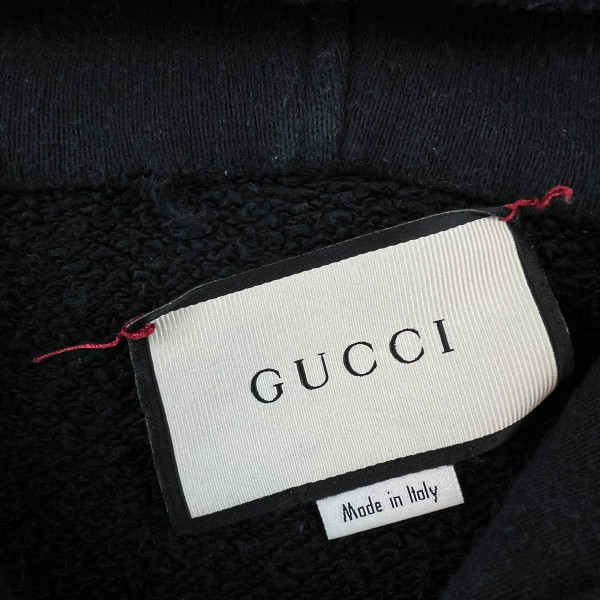 Gucci Printed Logo Hoodie Black