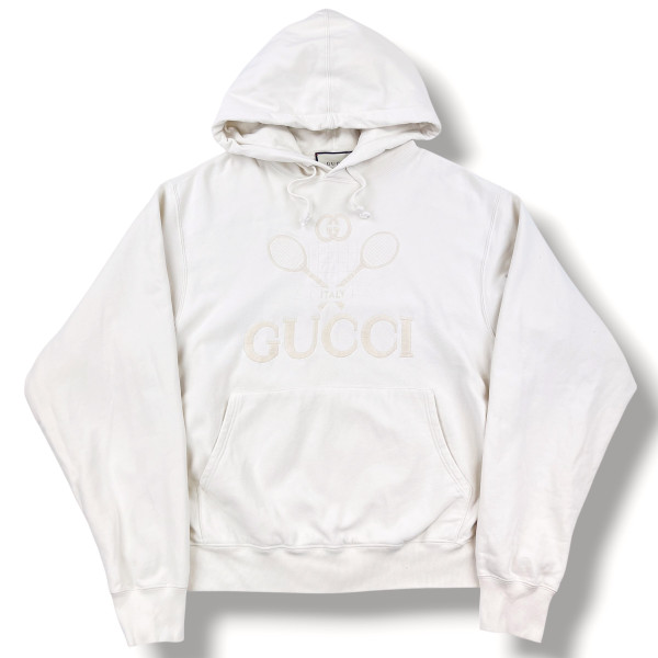 Gucci Tennis Applique Cream Hoodie