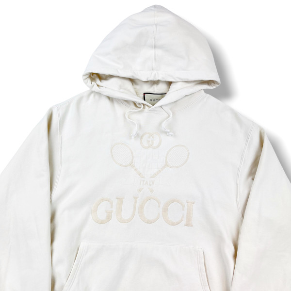 Gucci Tennis Applique Cream Hoodie