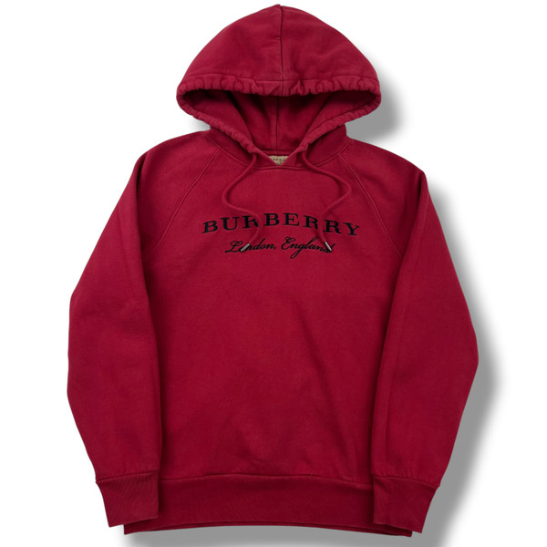 Burberry London England Red Embroidered Hoodie