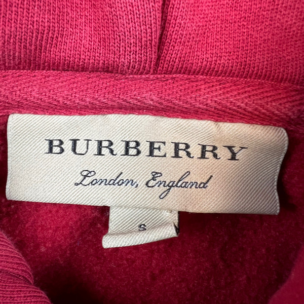 Burberry London England Red Embroidered Hoodie