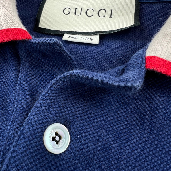 Gucci Ribbom Navy Polo Shirt 
