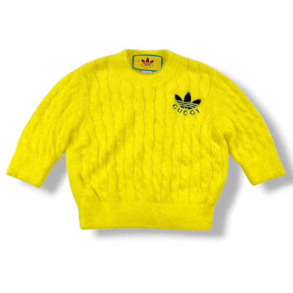 Gucci x Adidas Women's Yellow Cropped Sweater