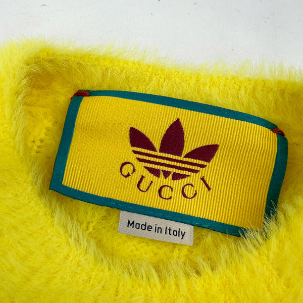 Gucci x Adidas Women's Yellow Cropped Sweater