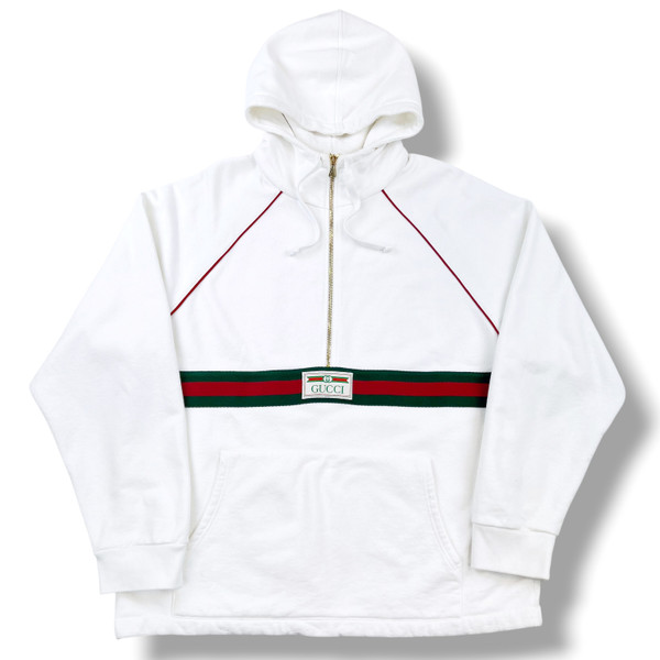 Gucci White Half Zip Hoodie