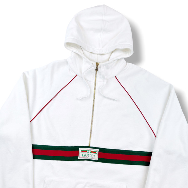 Gucci White Half Zip Hoodie