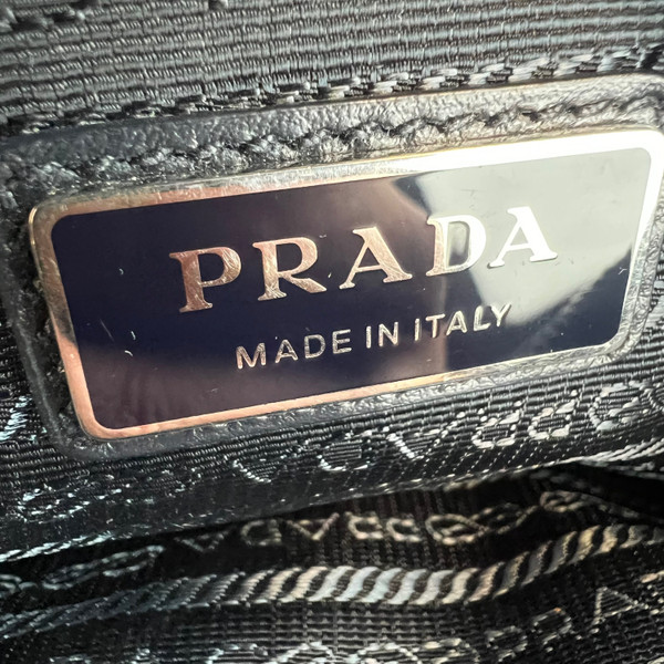 Prada Re-Nylon Saffiano Leather Navy Crossbody Bag 