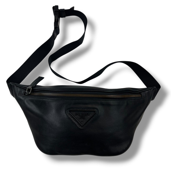 Prada Black Leather Waist Bag 