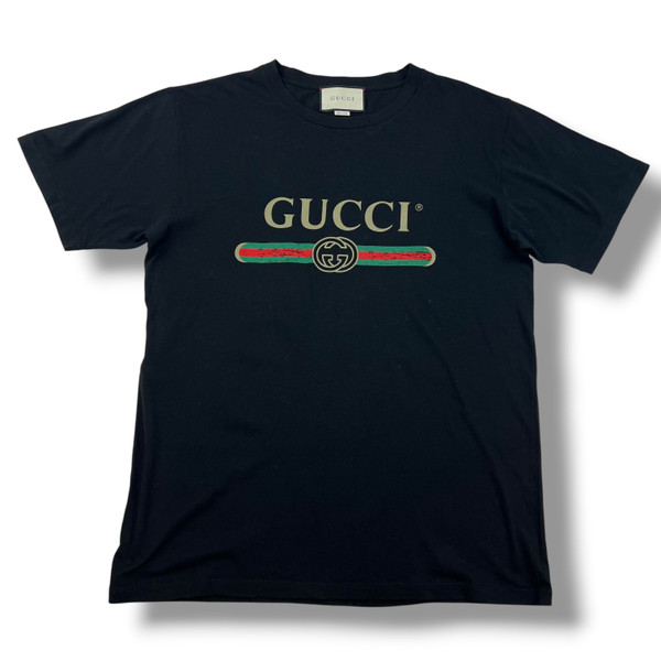 Gucci Black Printed Logo T Shirt