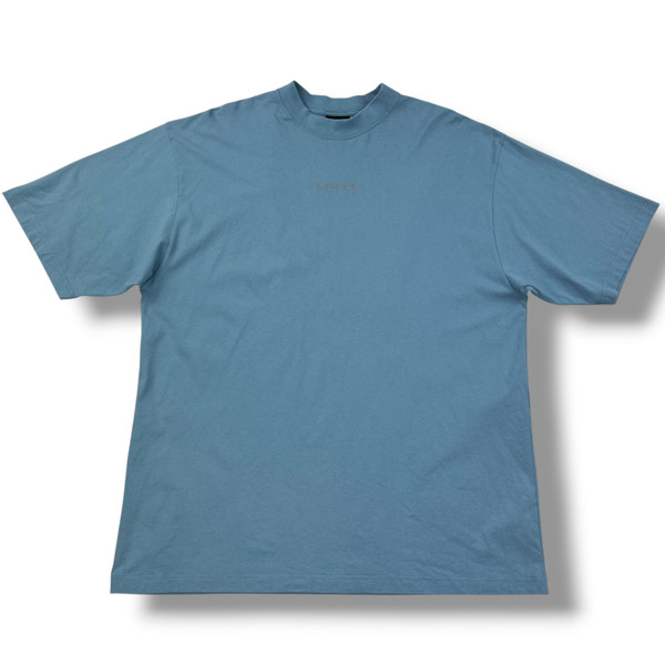 Balenciaga Embroidered Logo Blue T Shirt
