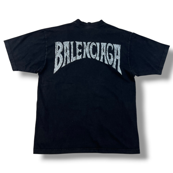 Balenciaga Hand Drawn Black T Shirt 
