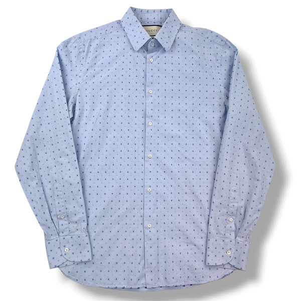 Gucci G Embroidered Blue Shirt