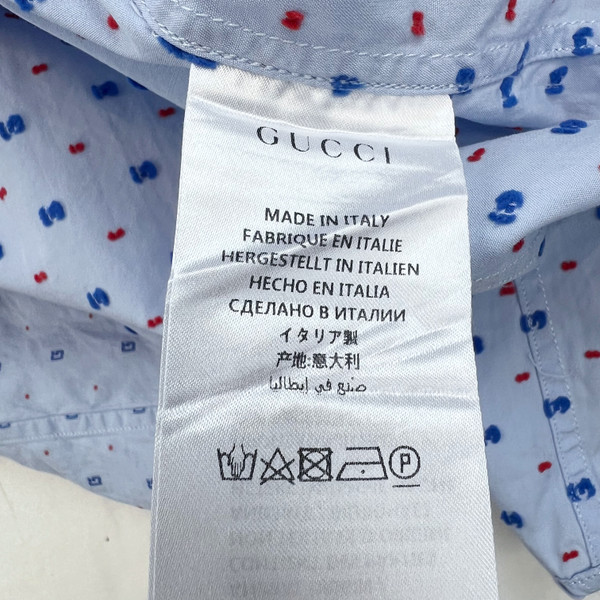 Gucci G Embroidered Blue Shirt