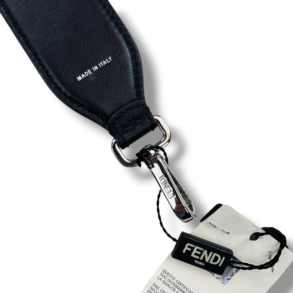 Fendi Black Leather Studded Shoulder Bag Strap