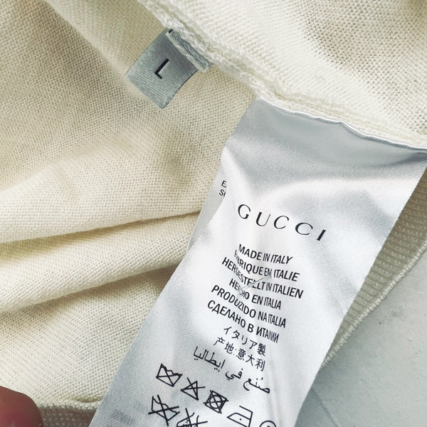 Gucci Cream V Neck Sweater