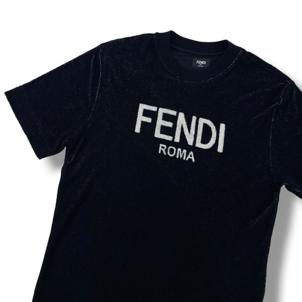 Fendi Roma Terry Black T Shirt