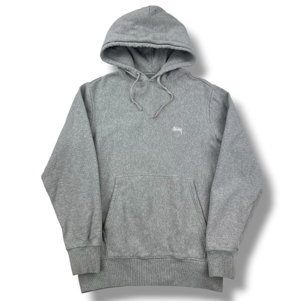 Stussy Grey Embroidered Logo Hoodie