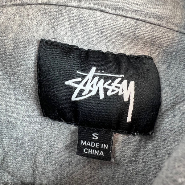 Stussy Grey Embroidered Logo Hoodie