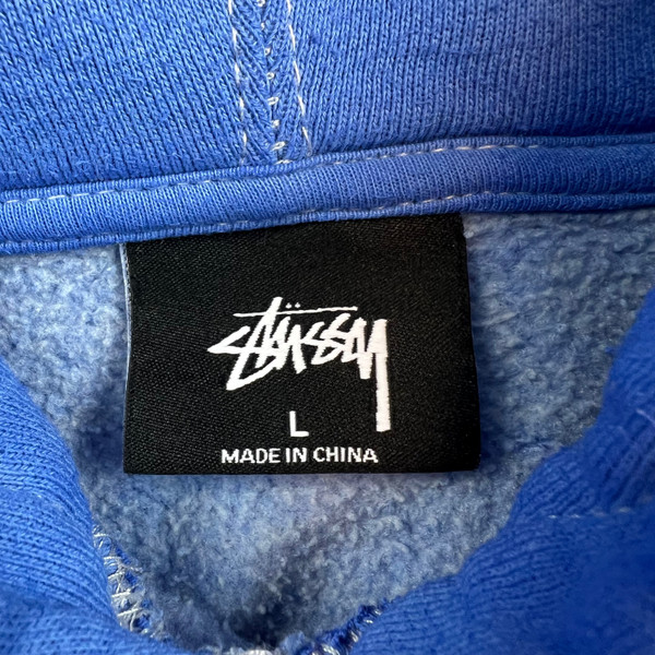 Stussy Embroidered Logo Blue Hoodie