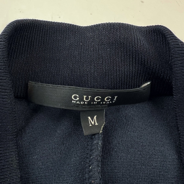 Gucci by Tom Ford Navy Velour Bomber Jacket 