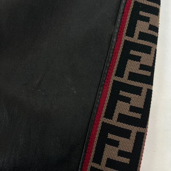 Fendi FF Black Leather Trousers