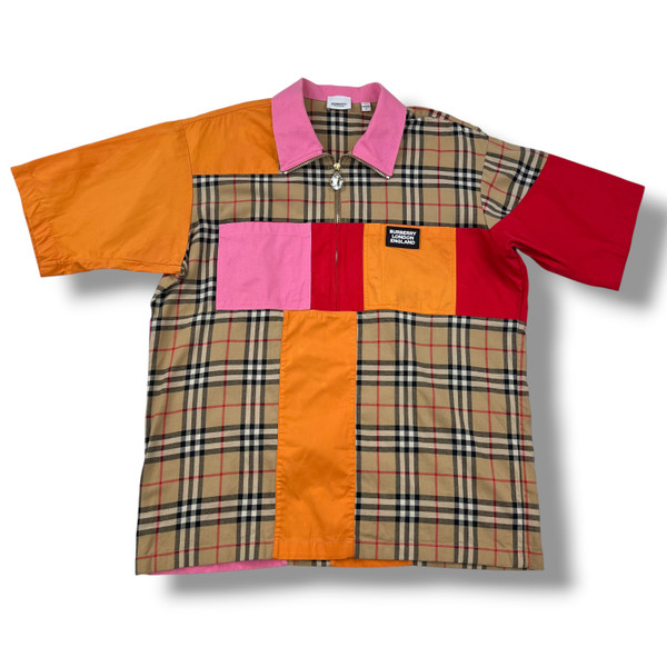 Burberry Multi Check Zip Polo Shirt