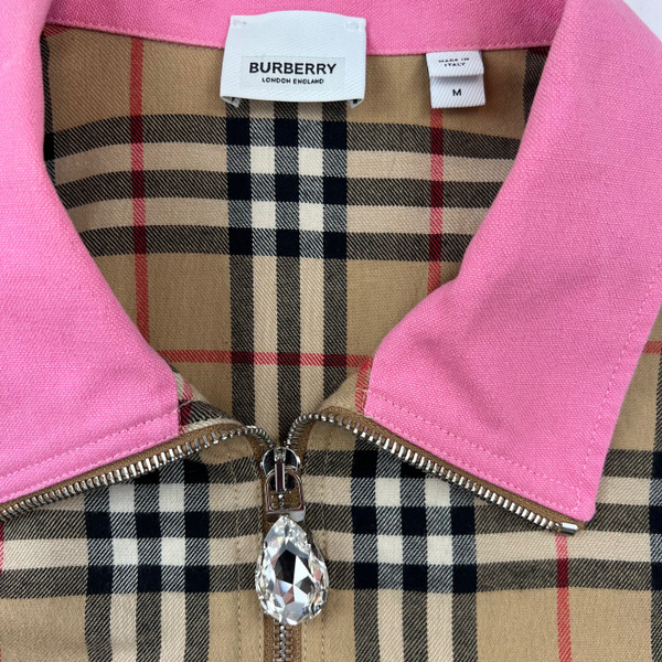 Burberry Multi Check Zip Polo Shirt