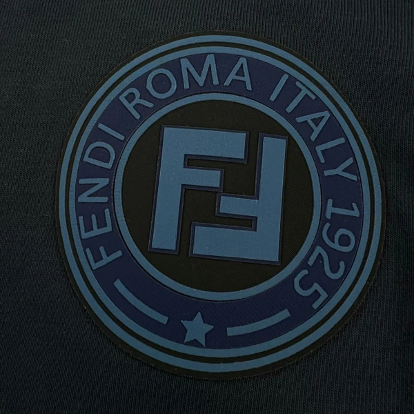 Fendi Roma Navy Nylon Panelled Sweatshirt