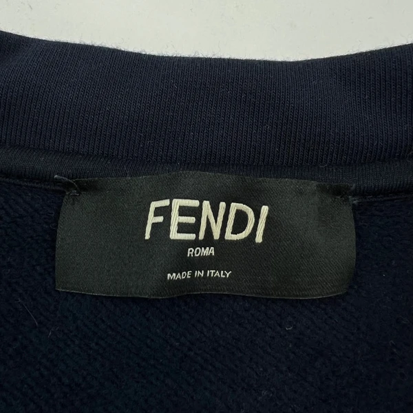 Fendi Roma Navy Nylon Panelled Sweatshirt