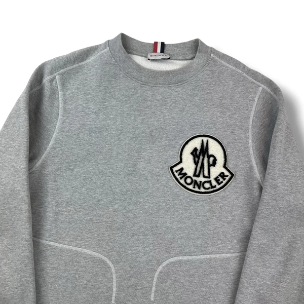 Moncler Grey Large Patch Sweatshirt