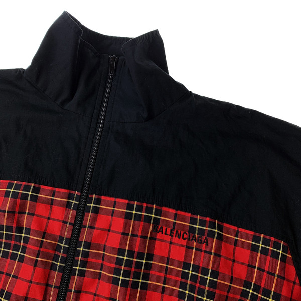 Balenciaga Panelled Checked Cotton-Poplin Track Jacket 