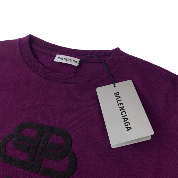 Balenciaga BB Logo Violet & Black Women's T Shirt 