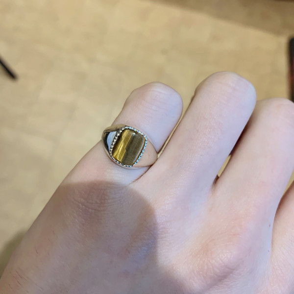 Sterling Silver Tigers Eye Signet Ring