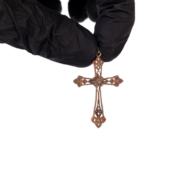 9ct Rose Gold Cross Pendant 