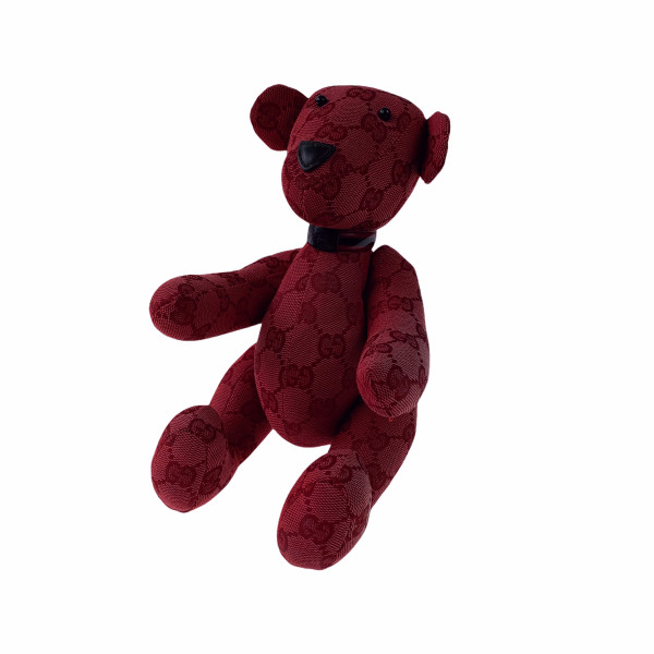 Gucci Red Monogram Teddy Bear 