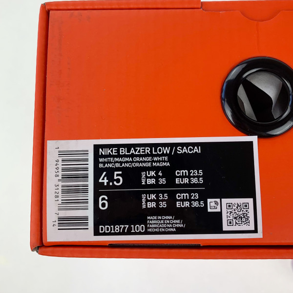Nike x Sacai Blazer Low Magma Orange 