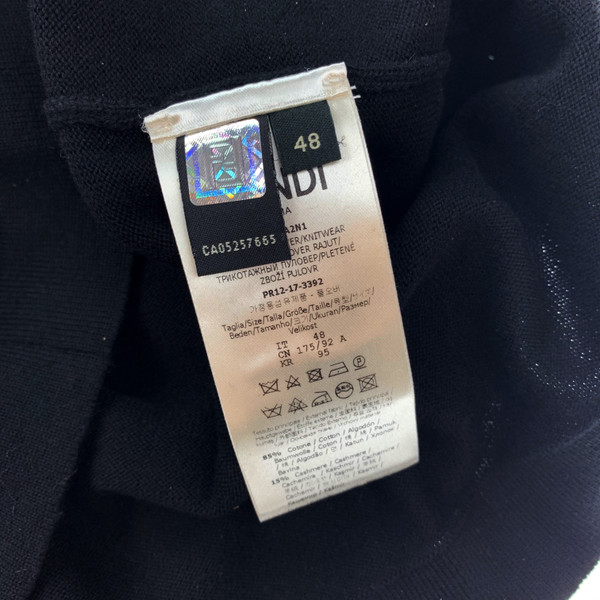 Fendi Black Velour Pocket Sweatshirt 