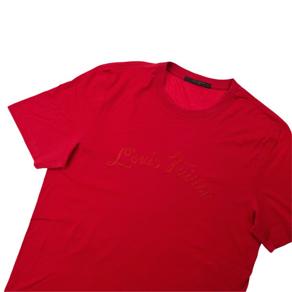 Louis Vuitton Red Embroidered T Shirt 