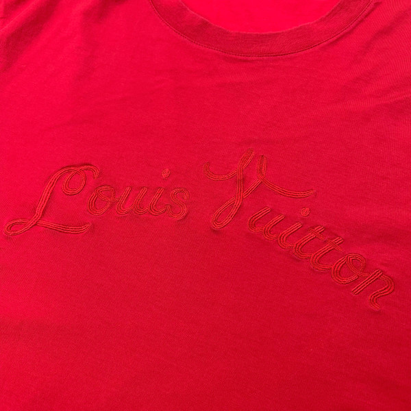 Louis Vuitton Red Embroidered T Shirt 