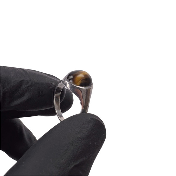 Sterling Silver Cabochon Tigers Eye Ring