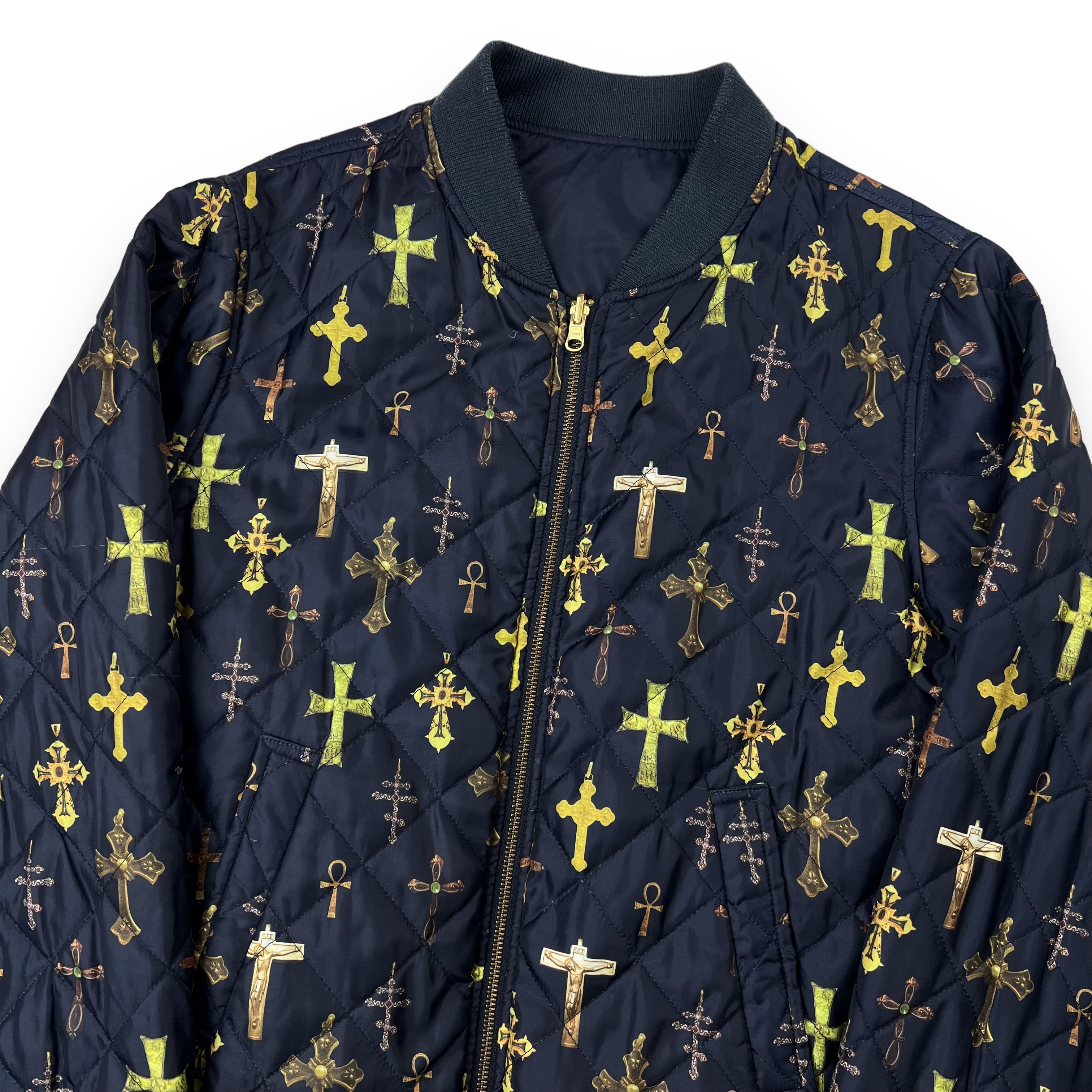 ジャケット・アウター Supreme 13ss Crosses Reversible Bomber Supreme Washed Knockout Denim Varsity Jacket (SS23) - $248