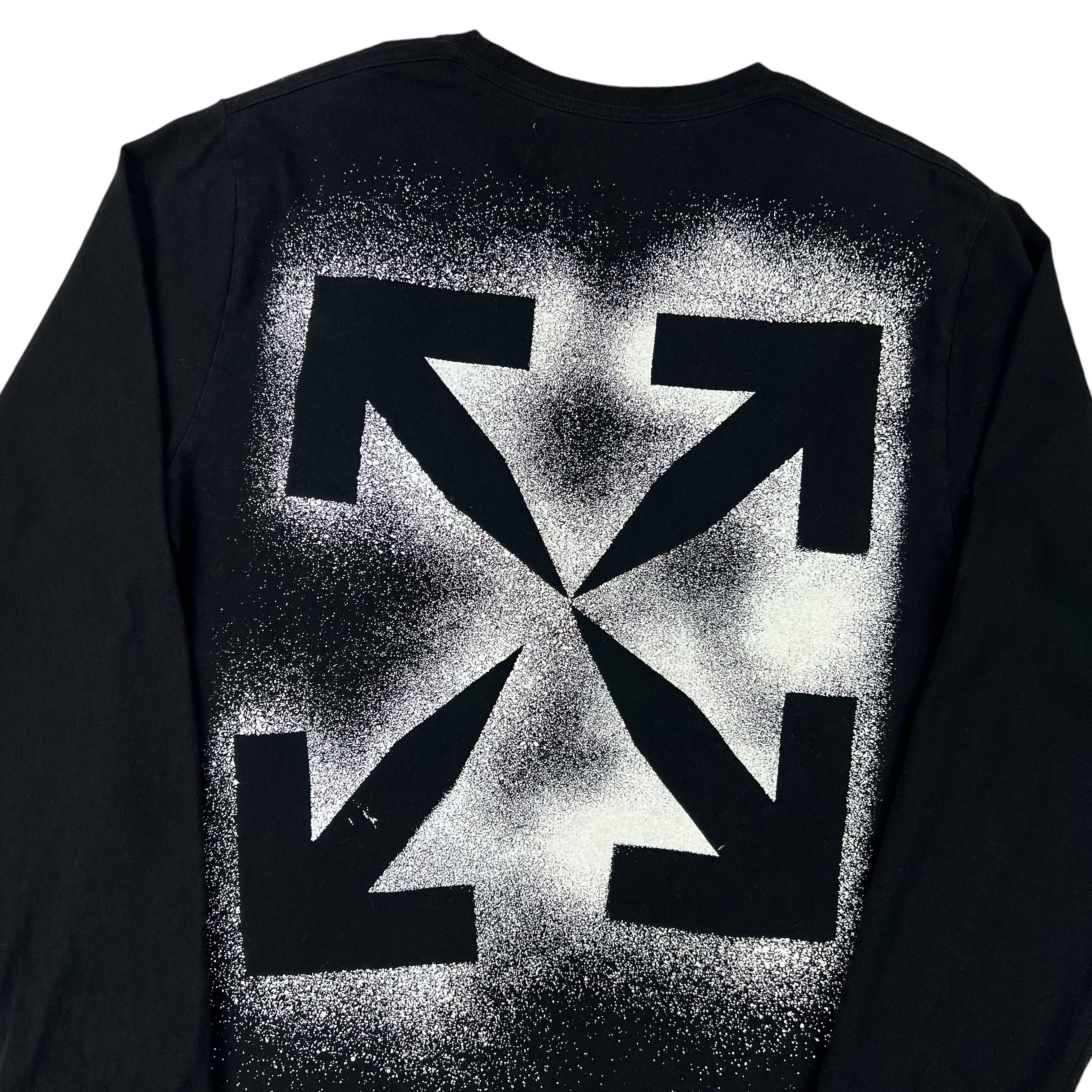 Off-White Stencil Arrows Black Long Sleeve T Shirt - Oliver's Archive