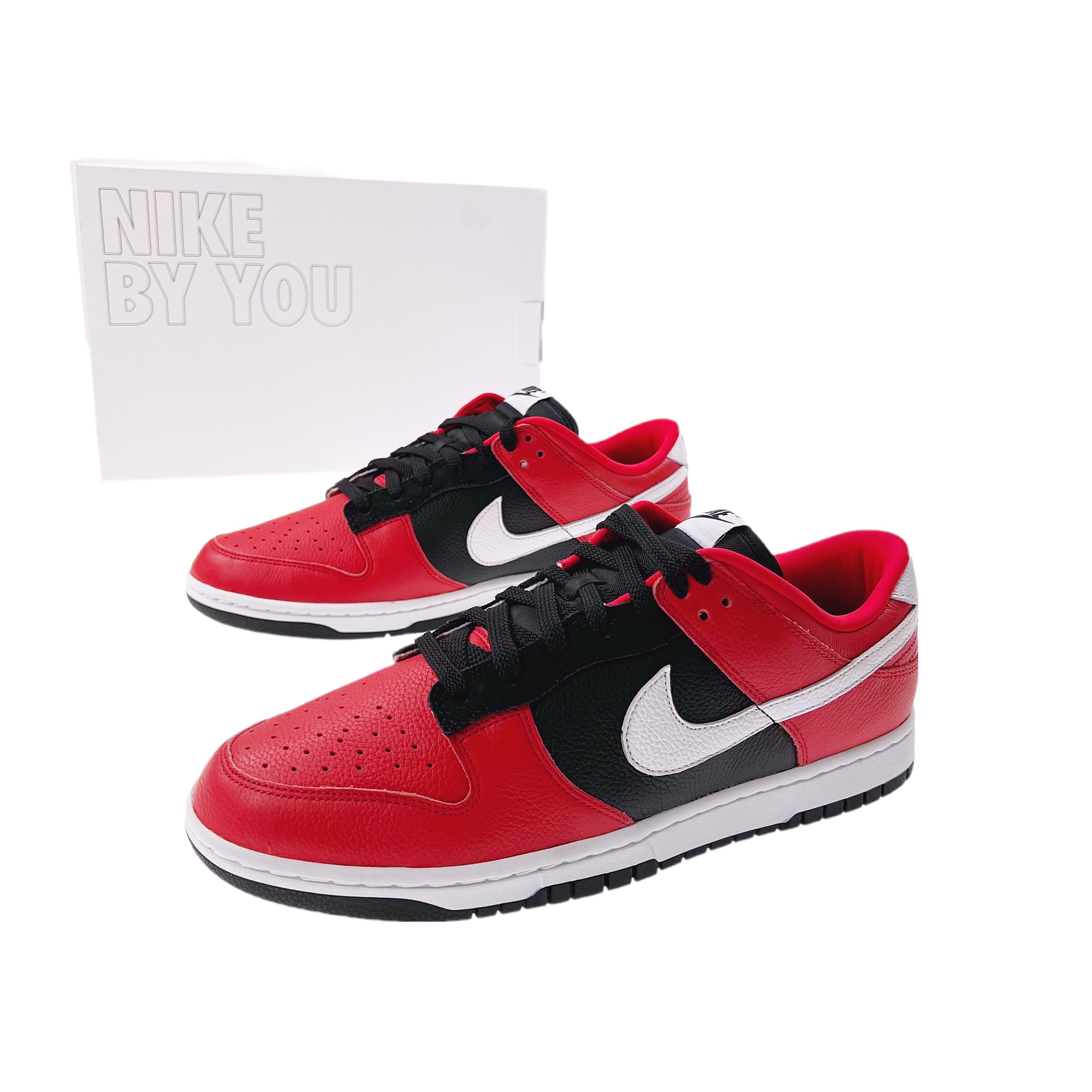 dunk low red black white