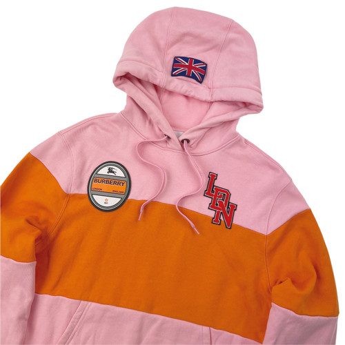 Burberry Logo Graphic Panelled Hoodie - Oliver's Archive